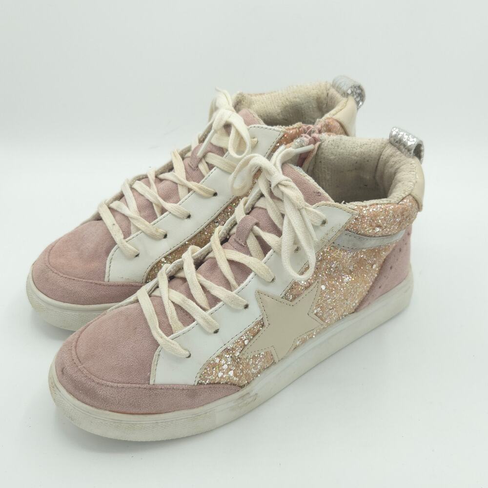 Mi.iM Daisy GS Kids Size 4 Rose Gold Glitter Pink Sneakers